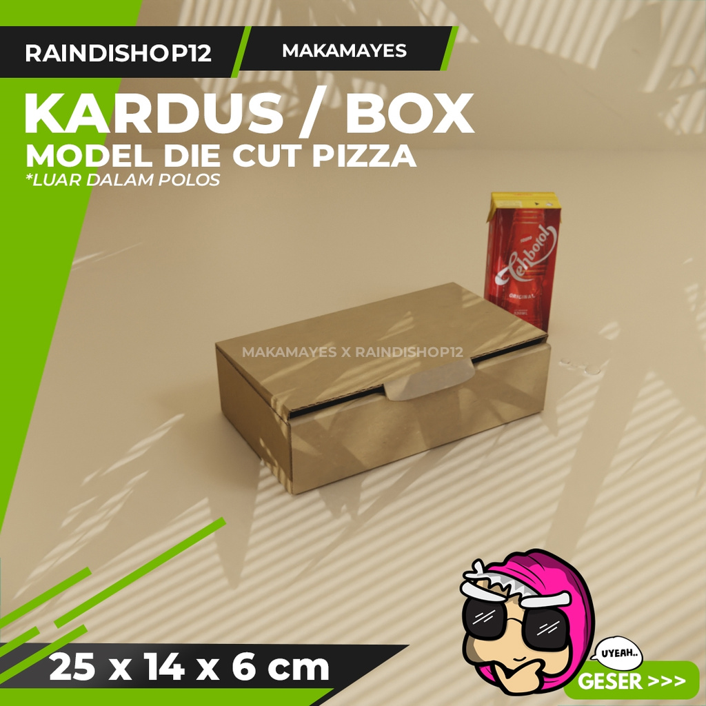 

(MIN 10 PCS) BOX 25 X 14 X 6 CM KARDUS DIE CUT PIZZA KEMASAN PACKAGING KADO