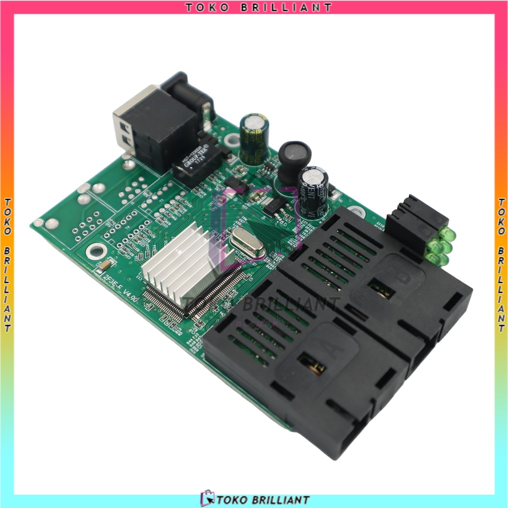 [Support POE] 2FO 1ETH / 2F1E PCB ONLY / + ADAPTOR 12V2A [BISA BAYAR DITEMPAT] Media converter AIRPO