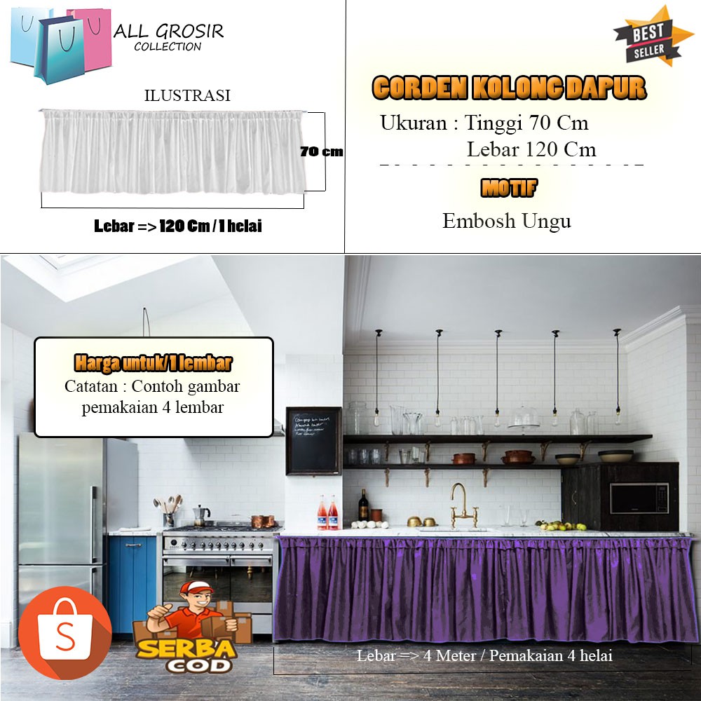 ( TERMURAH )Gorden kolong dapur / Gorden minimalis murah / Gorden embos murah / Gorden kolong murah-6