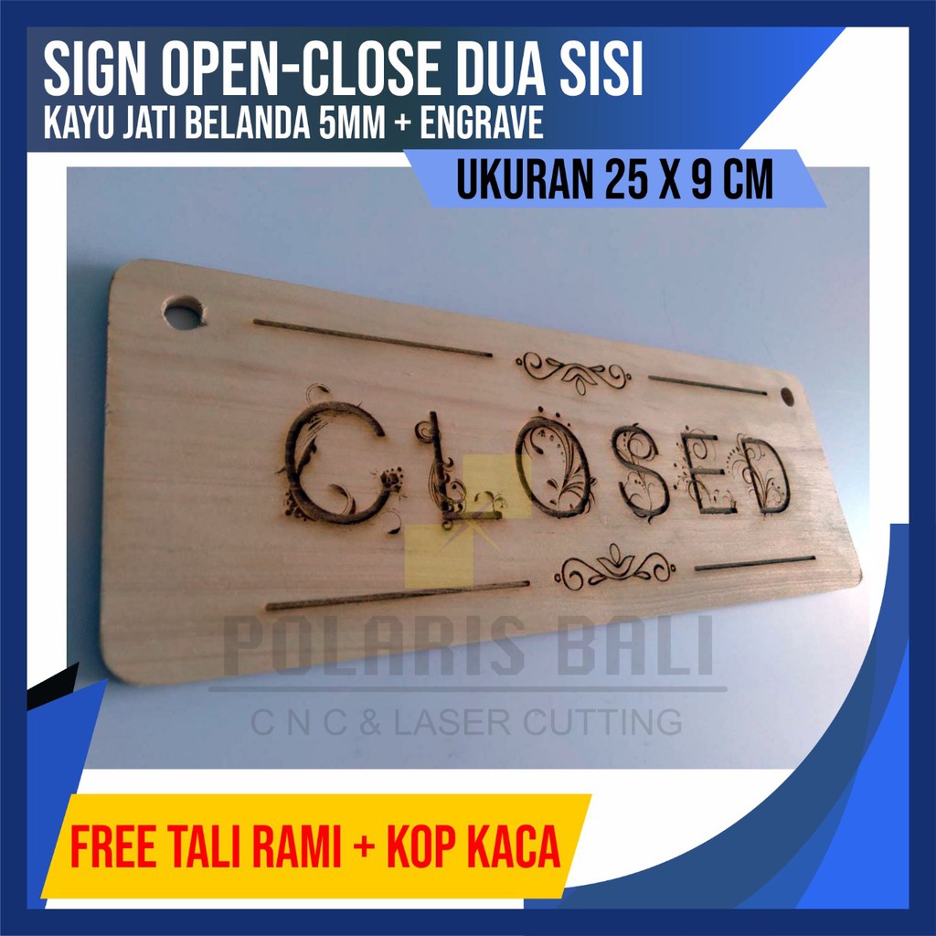 SIGN OPEN CLOSE/TANDA BUKA TUTUP/PAPAN KAYU OPEN CLOSE