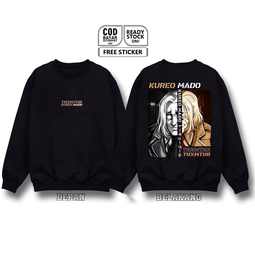 SWEATER KUREO MADO TOKYO GHOUL AKIRA SASUKA TORU KEN KANEKI ANIME MANGA BAJU JEPANG COSPLAY JAPAN CULTURE ETO YOSHIMURA JUUZOU SUZUYA KISHOU ARIMA TOUKA KIRISHIMA SHUU TSUKIYAMA RIZE KAMISHIRO AYATO KIRISHIMA NISHIKI SIGN CLOTH