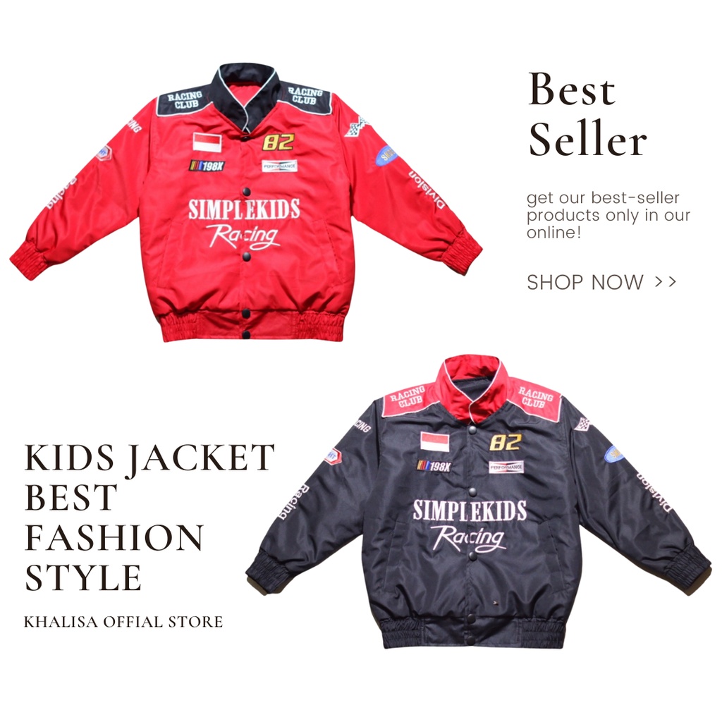 Outerwear Nascar Jacket Anak Japan Usia 3 s/d 10 Tahun Full Embroidery Combination Patch