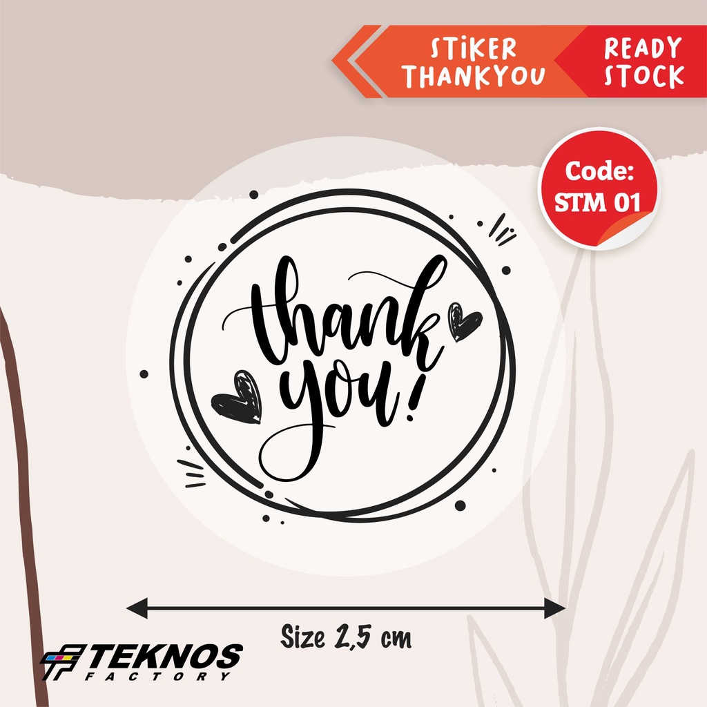 

[30 PCS] STIKER THANK YOU VINYL TRANSPRAN STM 01