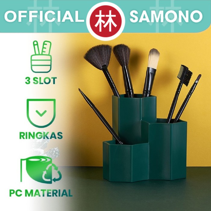 Samono SSB003 Make up Brush Holder 3 Slot Organizer Multifungsi