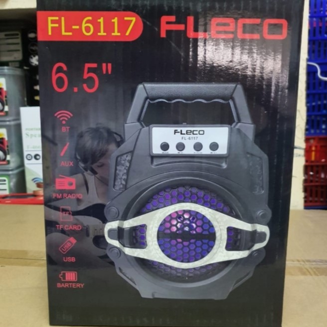 Speaker Fleco F-6117 Bluetooth 6.5 inch Free Microphone MP3 FM USB