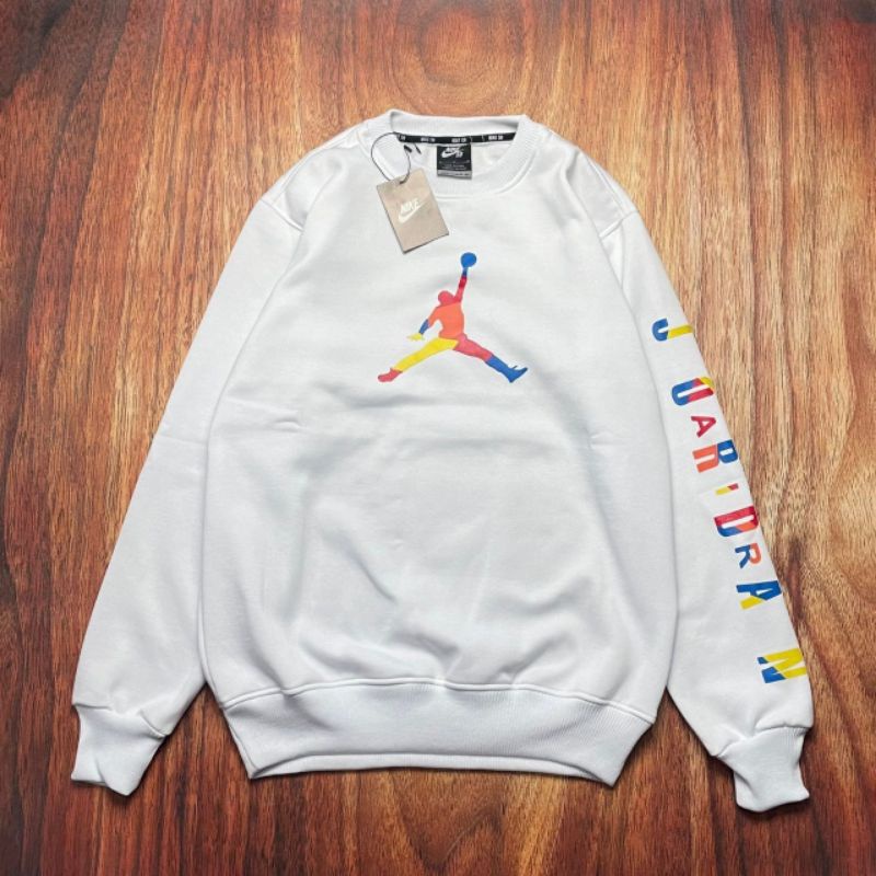 SWEATER CREWNECK NIKE AIR JORDAN RAINBOW JUMP HITAM&amp;PUTIH AUTHENTIC PREMIUM FULLTAG &amp; LEBEL