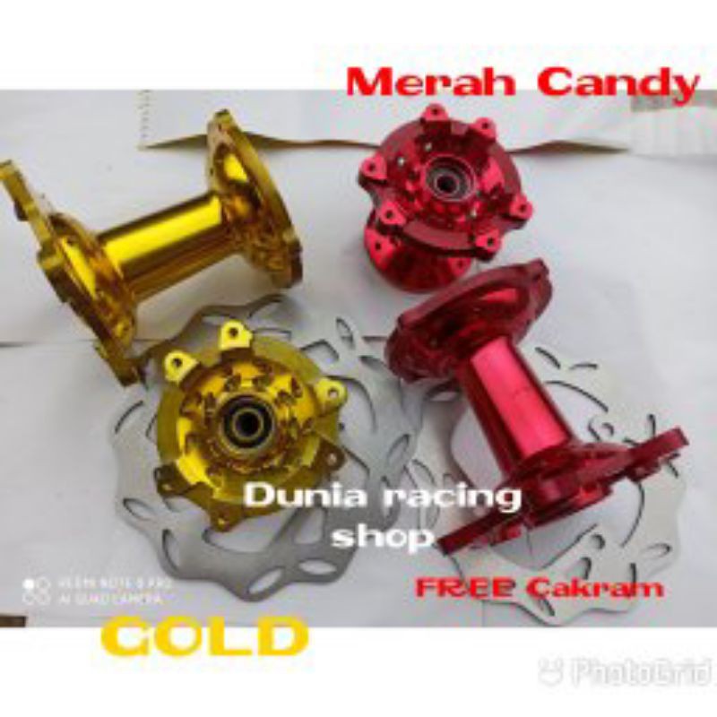 Tromol CRF 150 depan belakang Merah Candy Gold emas sama piringan cakram depan belakang