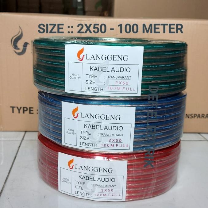 KABEL LISTRIK TRANSPARAN SERABUT 2X50 100METER