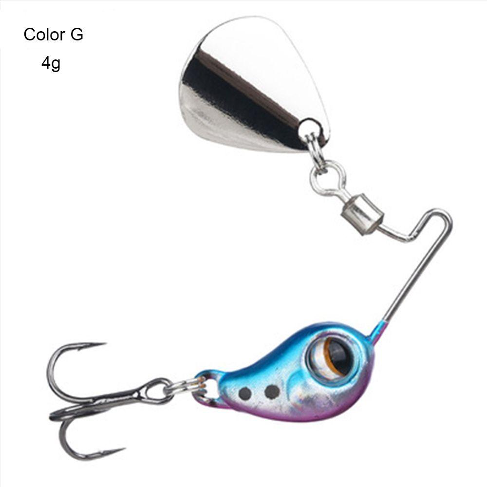 Chookyy Umpan Pancing Metal Spinner Tackle Sinking Spoon Metal Rotate Sequin Treble Hook