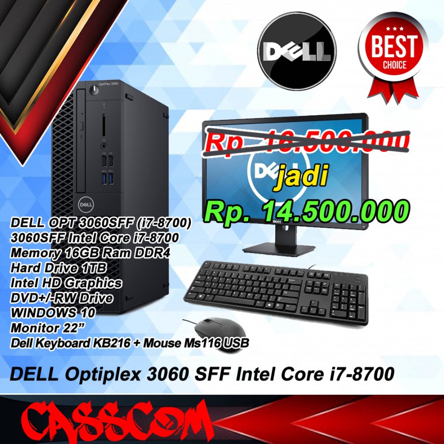DELL Optiplex 3060 SFF Intel Core i7-8700/16GB/1TB