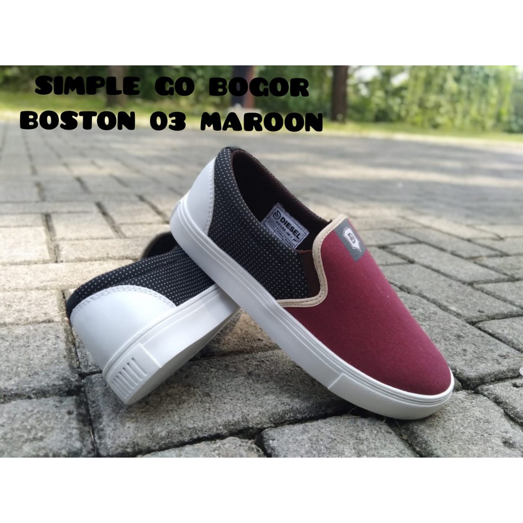 SEPATU SLIP ON PRIA BOSTON DIESEL 03 BAHAN KANVAS INJECT ANTI SELIP 38-43