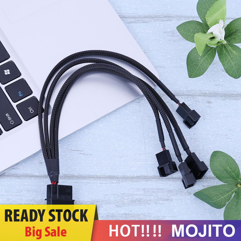 MOJITO 4pin IDE Molex to 4-Port 3Pin/4Pin Cooler Cooling Fan Splitter Power Cable