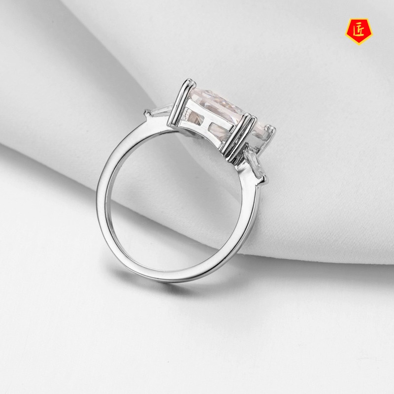[Ready Stock]Exaggerated Square Diamond Ring Simple Fashion