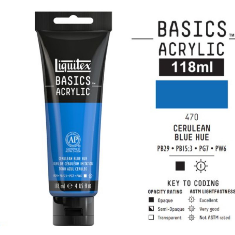 

LIQUITEX BASICS ACRYLIC 118 ML CERULEAN BLUE HUE