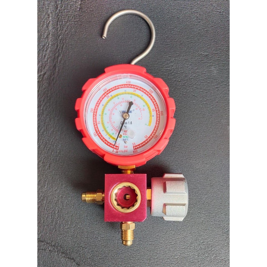 Testing manifold single r410 r32 r22 R407 single merk value TESTING METER MANIFOLD AC ALAT ISI Freon (800PSI)