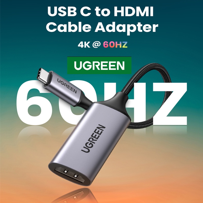 Ugreen Kabel Adapter USB Tipe C Ke HDMI 4K Untuk TV / DAC / USB / MacBook Pro / Air / iPad