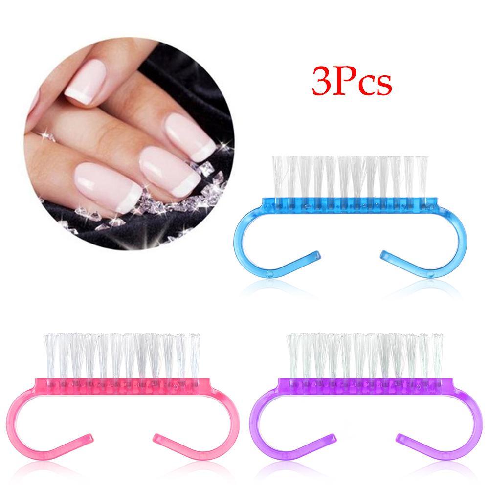 Preva 3pcs Sikat Kuku Portable Beauty Plastik Penggosok Kuku