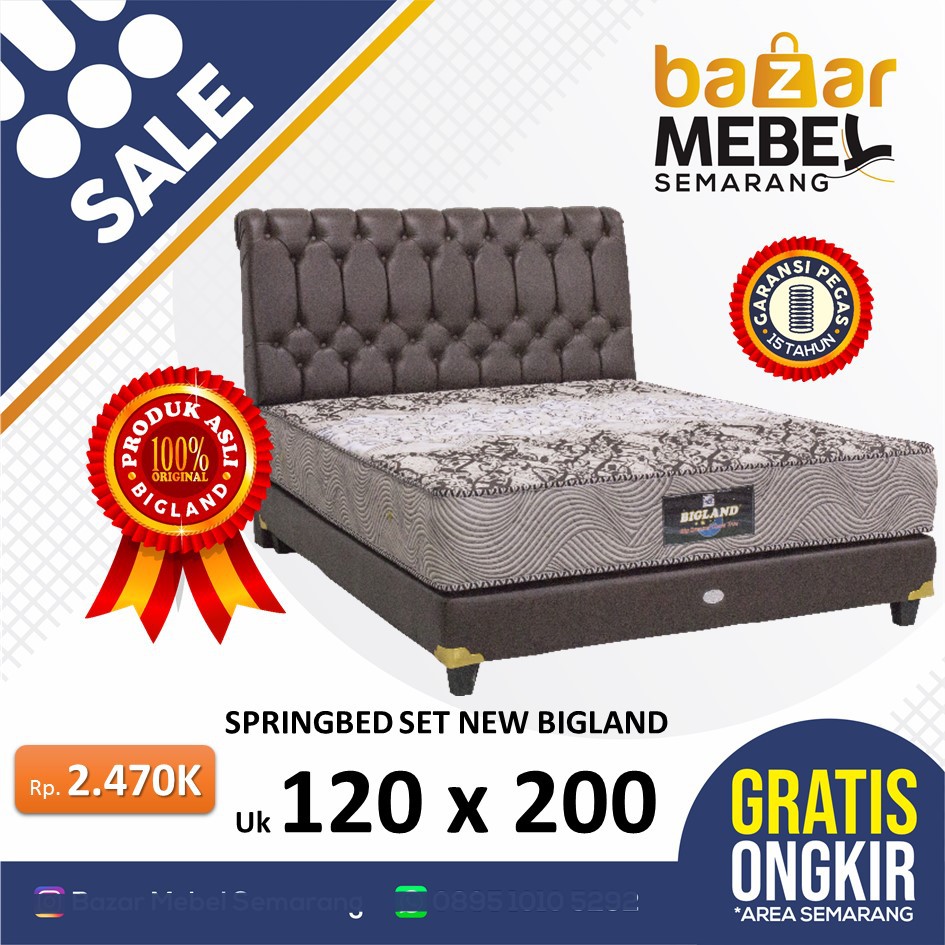 PROMO Springbed Set Bigland ukuran 120x200 Toko Bms Murah