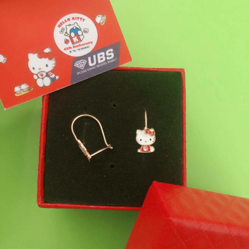 Anting anak daisy kepala hello kitty UBS kadar 375 Paten dan toge