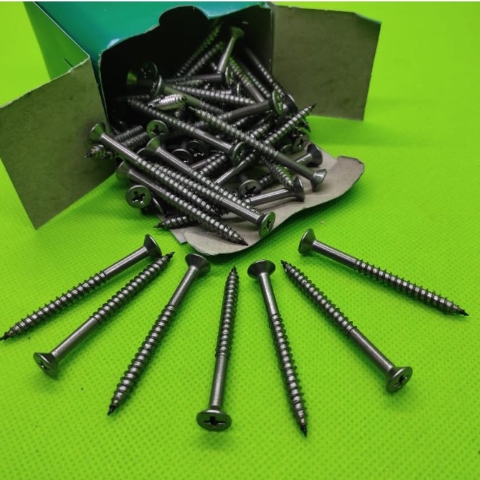 SKRUP KAYU 2&quot; PERKOTAK/ Skrup Sekrup Kayu Kepala Plus (+) / Bunga 2&quot; Inch 5cm CHW Taping Screw/WOOD SCREW / TAPING SKRUP