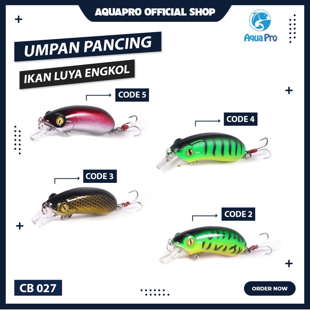 Aquapro CB027 Umpan Pancing Luya Engkol 6Cm 10G Batu Tenggelam dengan Kait Bulu Umpan Keras Umpan Pancing Minnow Crank Simulasi Alat Putar Imitasi