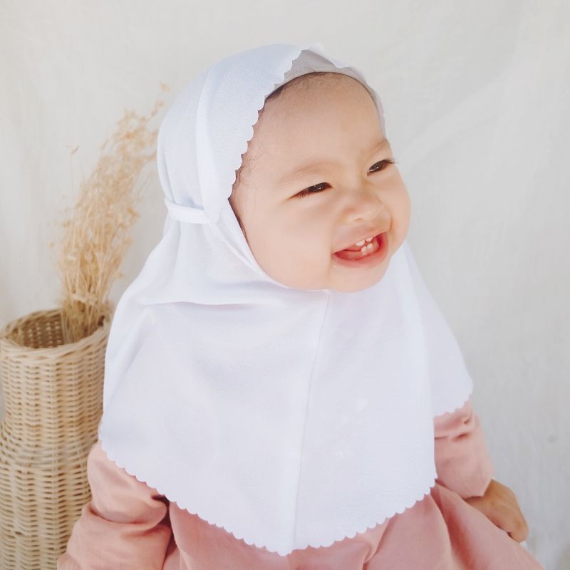 BERGO ANAK BAYI MARYAM LASERCUT SIZE  0-1 TAHUN JILBAB KERUDUNG BALITA