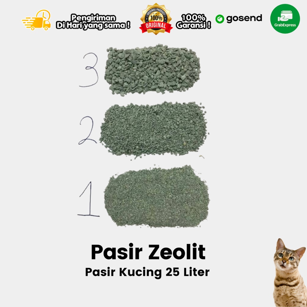 Pasir Kucing No 1 dan 2 Zeolit 25 Liter Gosend Grab Instant