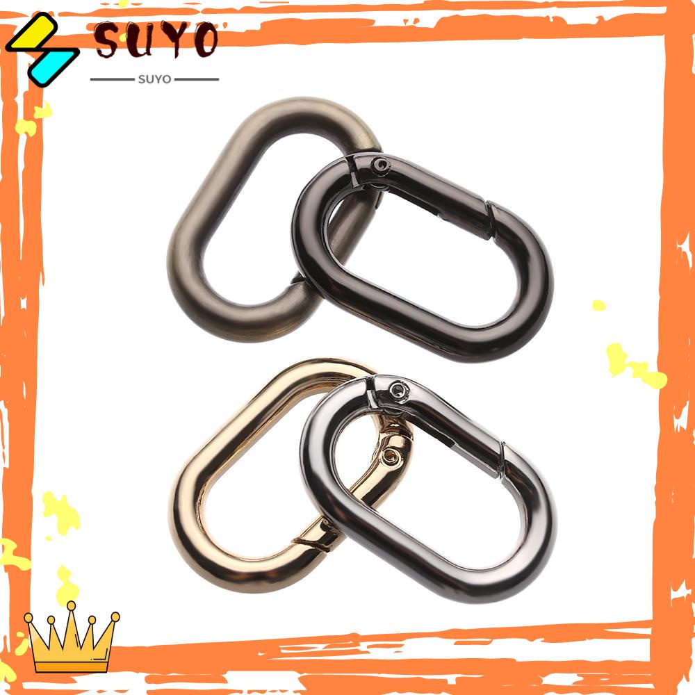 Suyou 1 / 2 / 4 / 5 Pcs Klip Carabiner Bentuk Oval Bahan Zinc Alloy Aneka Warna