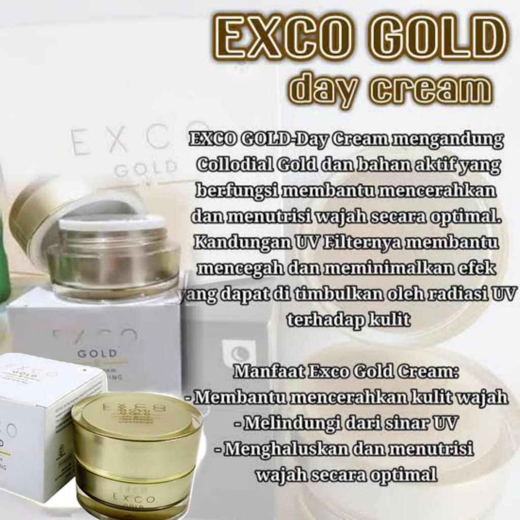 Jual EXCO GOLD DAY CREAM LIGHTENING ORIGINAL NASA | Shopee Indonesia