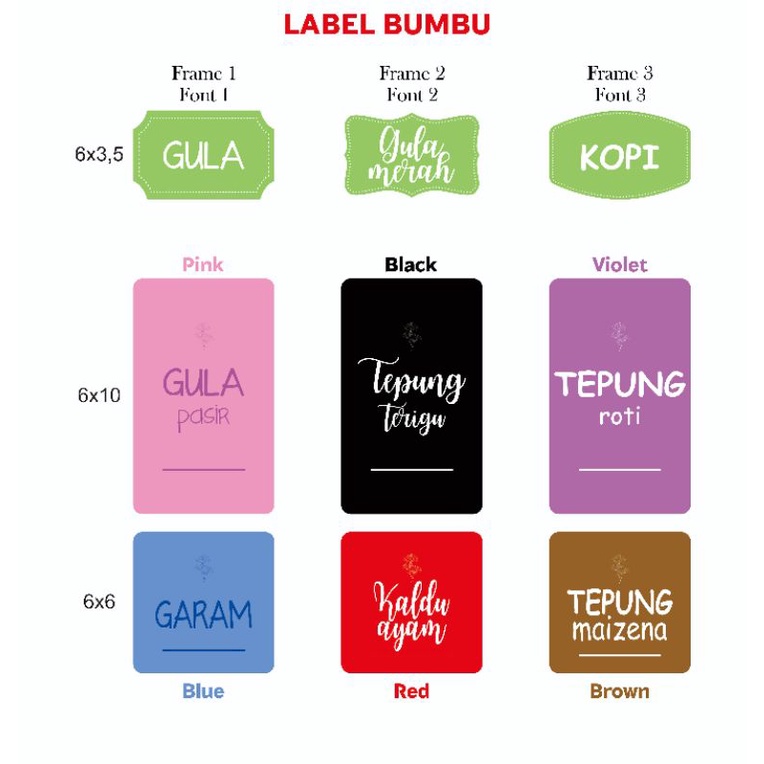 

Label Bumbu
