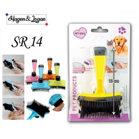 Sisir Slicker Automatic Pet King SR14 no Pet Zoom Hewan Kucing Anjing