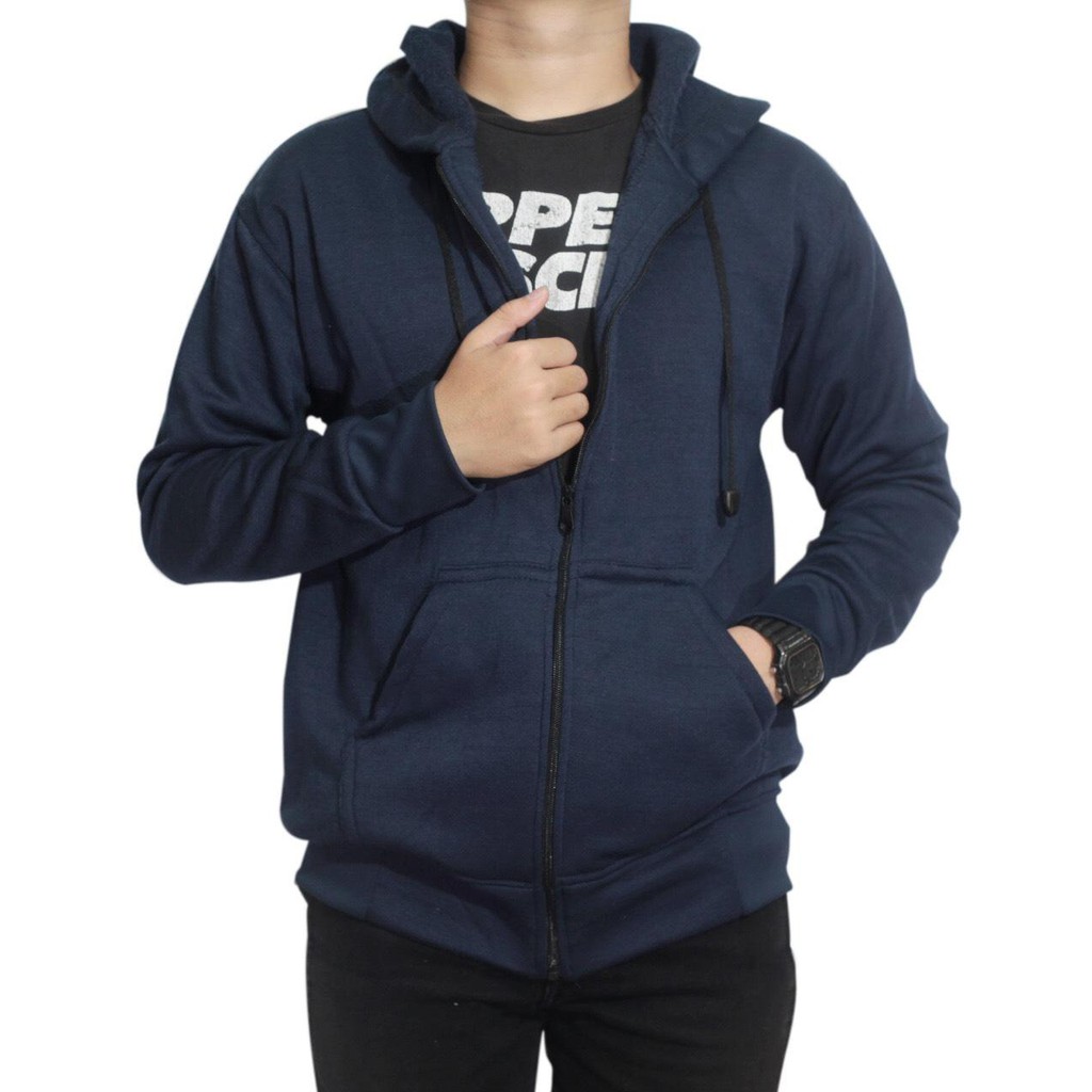 Sweater Hoodie Polos Unisex Pria dan Wanita / Jaket Zipper Polos / M sampai XXL Bahan Premium Tebal