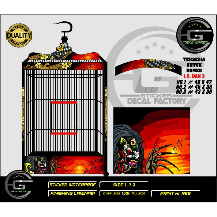 DECAL TEBOK/EBOD SANGKAR KOTAK NO.1,2,3 MOTIF BUTO KEREN