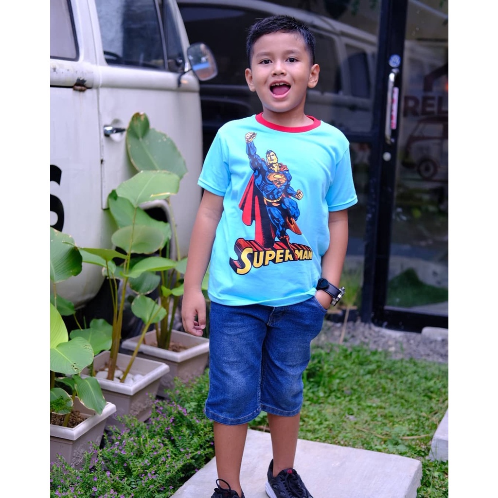 KAOS ANAK MOTIF KARTUN HERO DAN GIRLY USIA 6-14 TAHUN