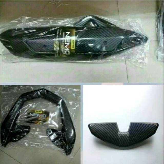 tameng knalpot nmax cover behel nmax cover stang nmax 3 in 1 all karbon / paket 3 item nmax karbon