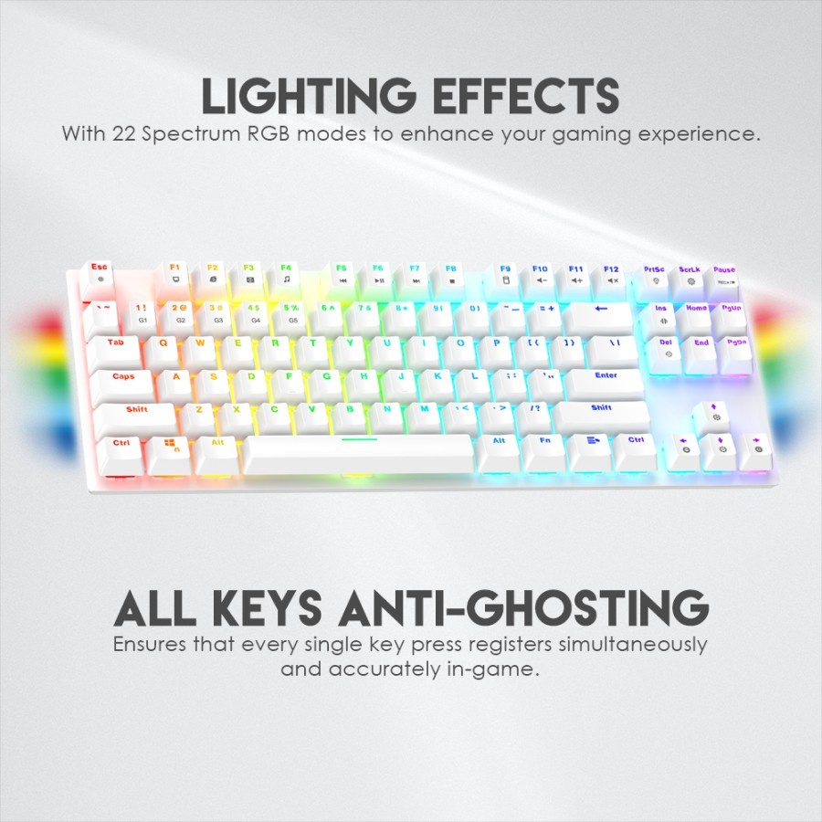 Fantech MAXFIT87 / MK856 White RGB Hotswap Mechanical Gaming Keyboard