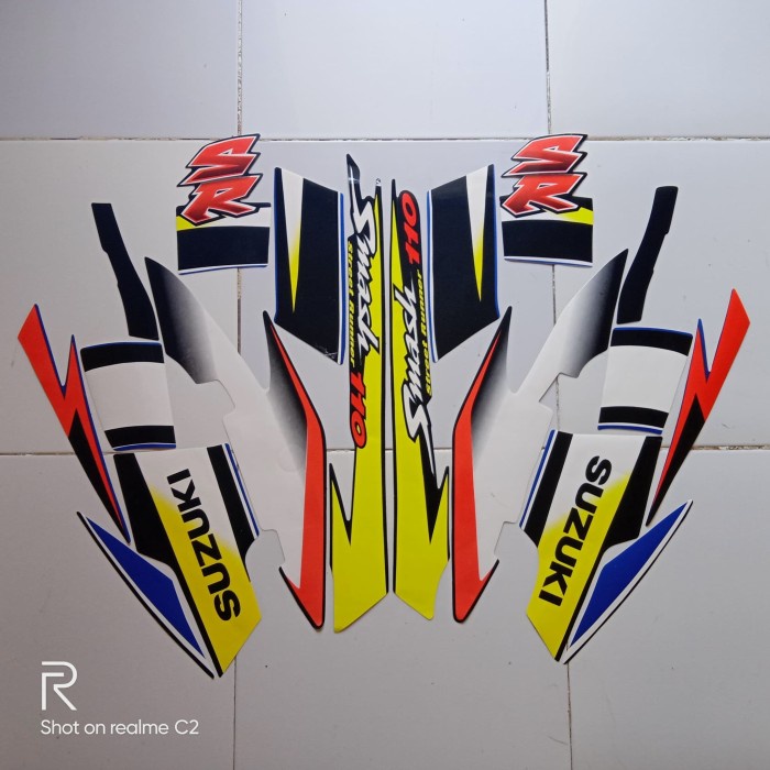 striping stiker motor suzuki smash Sr 110 2005 biru