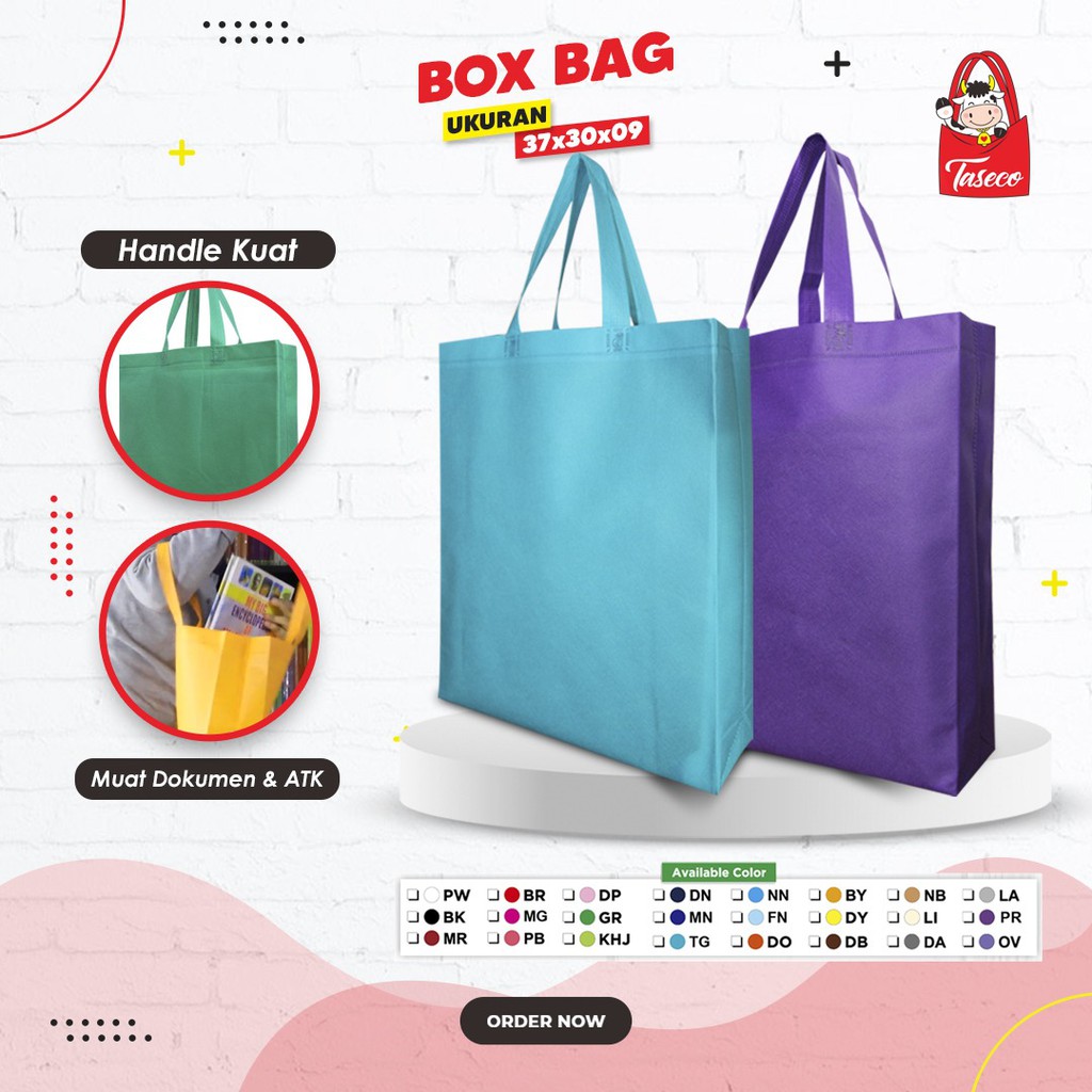 

Tas Souvenir Spunbond Standing Handle Bag Tas Spunbond Polos Tas Dokumen Tas Seminar Hlb 37x30x9
