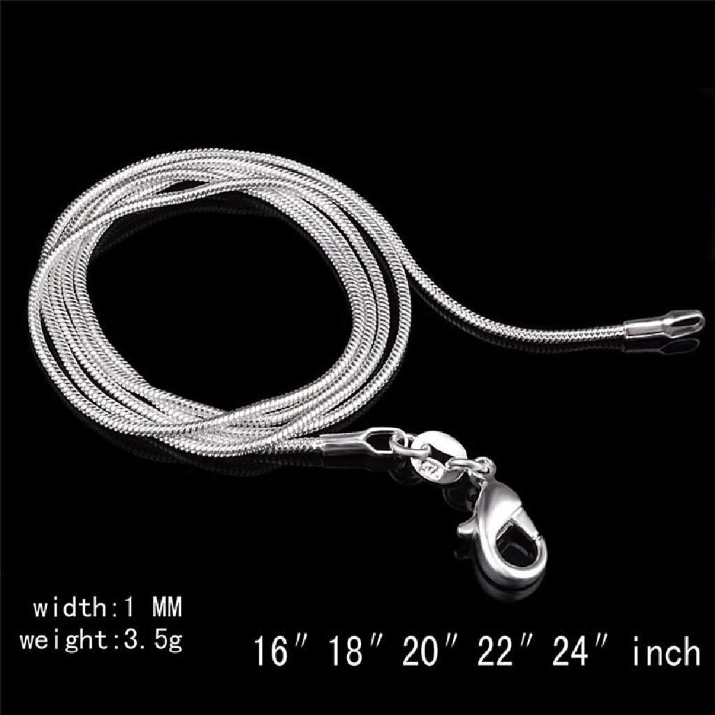 (AdornmentNo1) Kalung Rantai Ular Sterling Silver 925 1mm 16 "18" 20 "22" 24 "