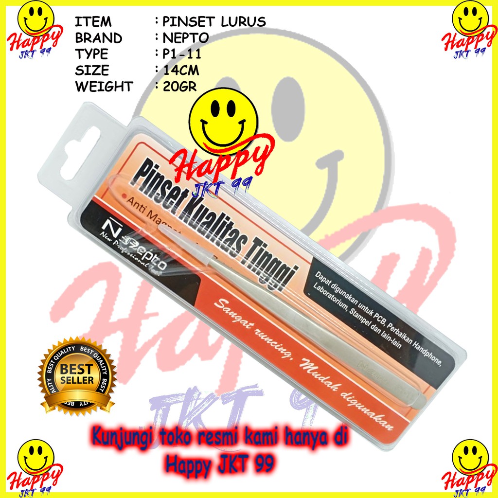 [ HAPPY JKT 99 ] PINSET NEPTO BENGKOK LURUS RUNCING P1-15 P1-11 P1 11 15 ALAT SERVICE TEKNISI