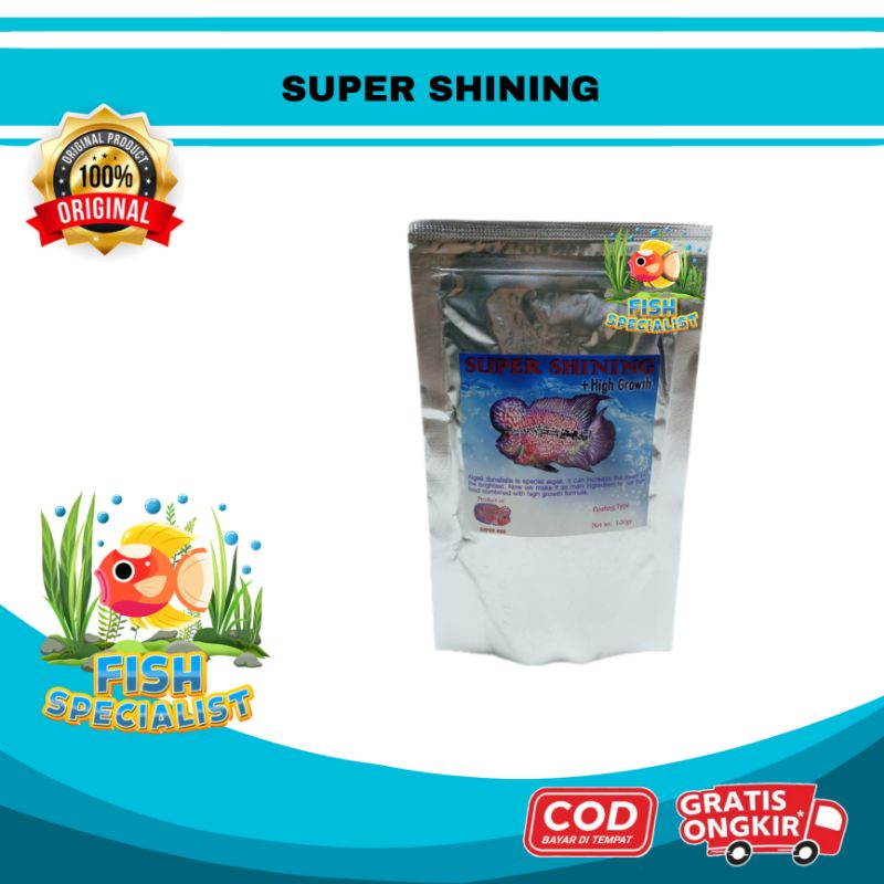 Super Shining 100gram Pellet ORI Thailand Pakan Louhan Mutiara Makanan Ikan Murah