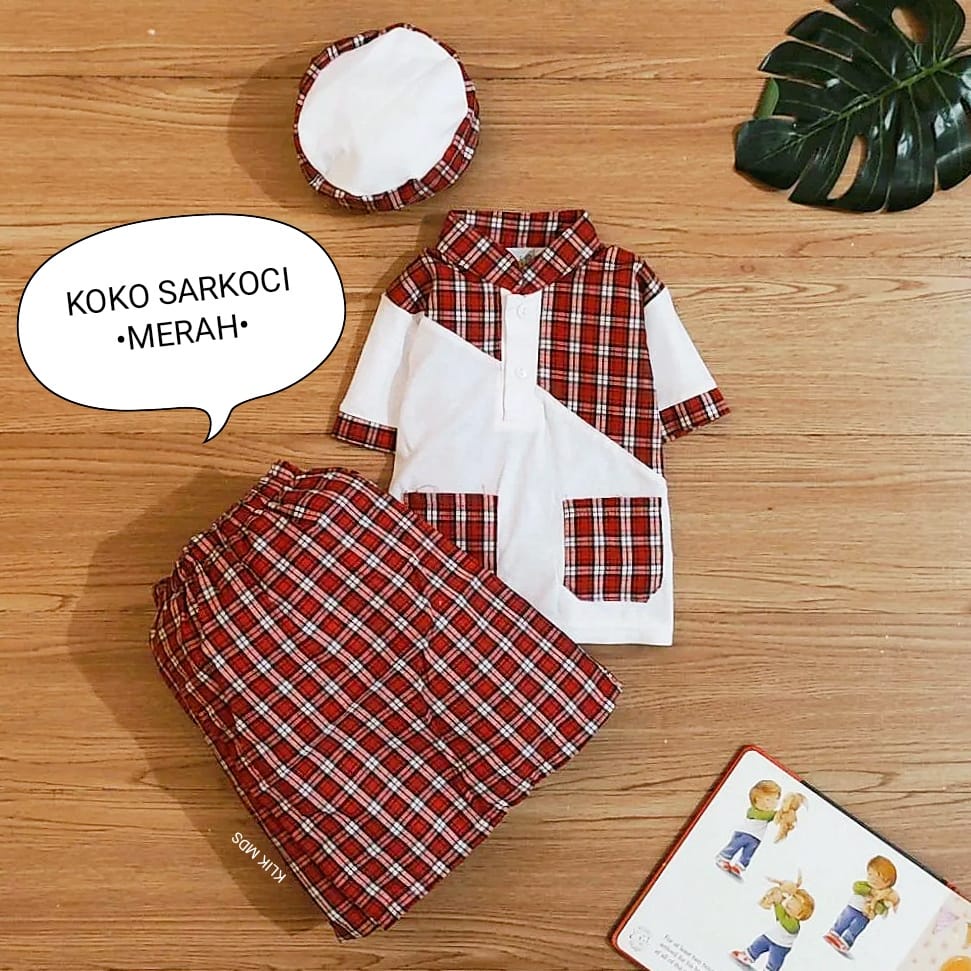 Klik Mds Baju Koko Anak Bayi Laki-Laki Sarkoci 15 Free Peci 1 Ukuran Usia 6-15 Bulan / Baju Muslim