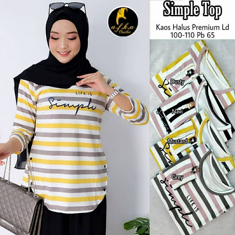 Simple Top, TOP /ATASAN WANITA CANTIK FIT XXL LD 100-114 BAHAN KAOS HALUS PREMIUM TERMURAH OOTD MODIS