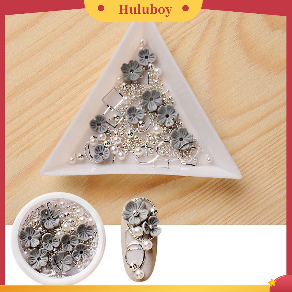 Huluboy Huluboy♡ Hiasan Kuku 3D DIY Bentuk Bunga Dengan Berlian Imitasi Untuk Nail Art
