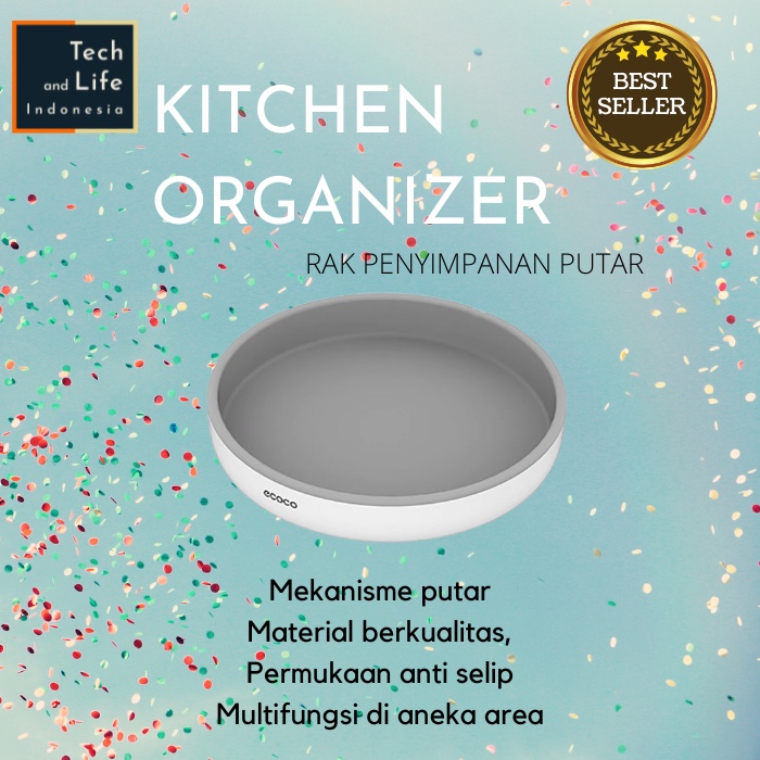 Ecoco Rak Putar Botol Tempat Bumbu Dapur Kitchen Organizer Lazy Susan