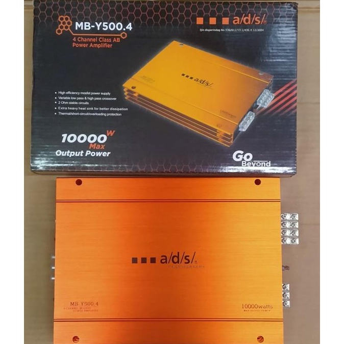 Power Amplifier Mobil Ads Mb - Y500.4, 4-Channel / 2-Channel, Ori