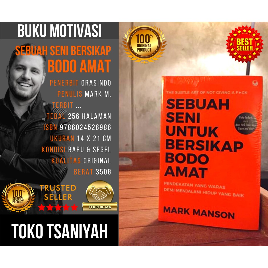 Buku Motivasi Best Seller Sebuah Seni Bersikap Bodo Amat Mark Manson Pengembangan Diri Psikologi