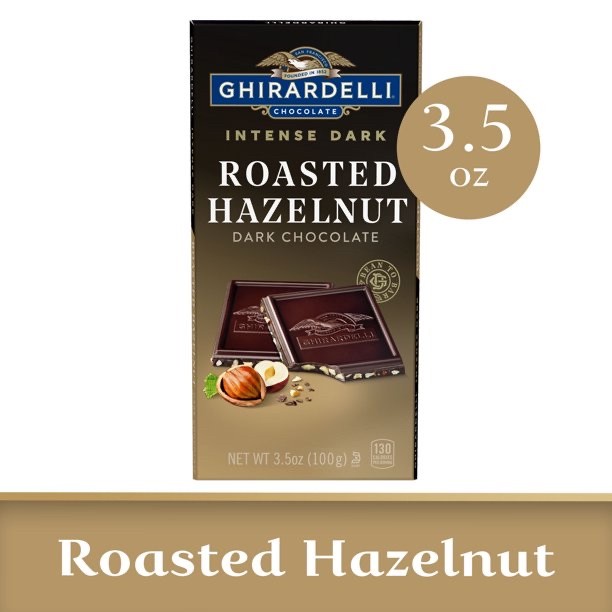 

GHIRARDELLI INTENSE DARK BAR CHOCOLATE HAZELNUT HEAVEN 100G
