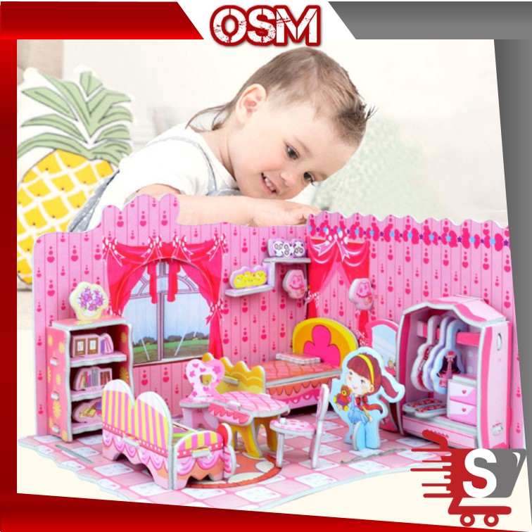 OSM M738 PUZZLE  3D DIY Ukuran Besar Mainan  Puzzle  Anak  