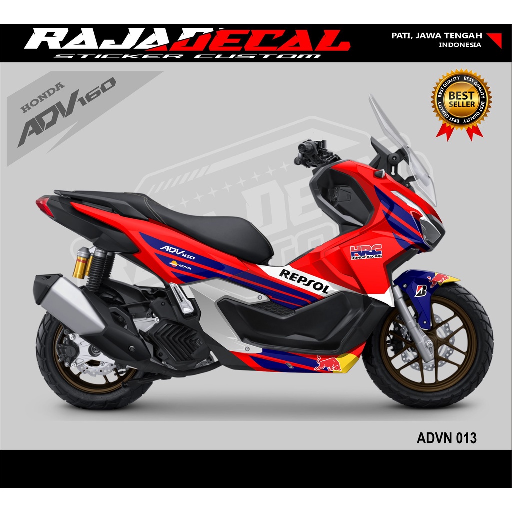 Modifikasi Honda ADV 160 2022-Stiker Dekal ADV 160 Disain Motif Honda Repsol ADVN 013